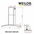 Вытяжка встраиваемая Weilor WGS 6230 SS 1000 LED