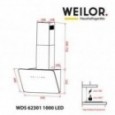 Вытяжка кухонная WEILOR WDS 62301 R WH 1000 LED