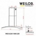 Вытяжка декоративная с стеклом Weilor WGS 6230 BL 1000 LED