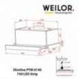 Вытяжка кухонная WEILOR Slimline PTM 6140 SS 750 LED strip